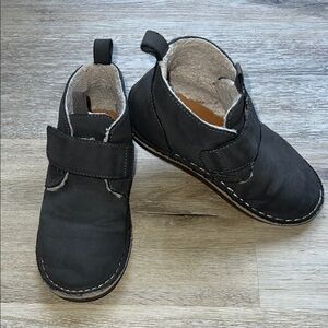 Nordstrom gray suede boy booties with Velcro straps. Size 12 M